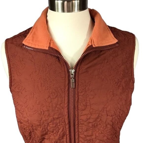 Lucy S quilted vest burnt orange - Picture 2 of 7